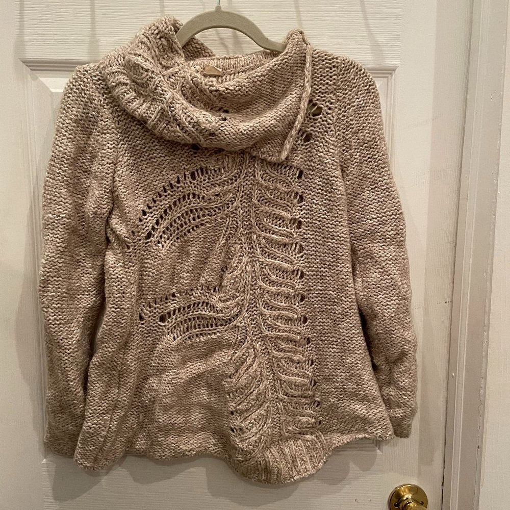 Cowl Neck Chunky Sweater, Size S